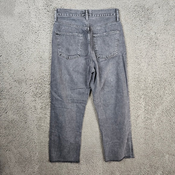 AGOLDE 90's Mid Rise Straight Los Angeles Black Grey Wash Jeans‎ Size 24 - Picture 10 of 11